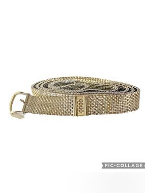 Vintage Metallic Mesh Silver Slim Statement Belt size small 1990s Y2k